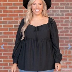 Black flowy top